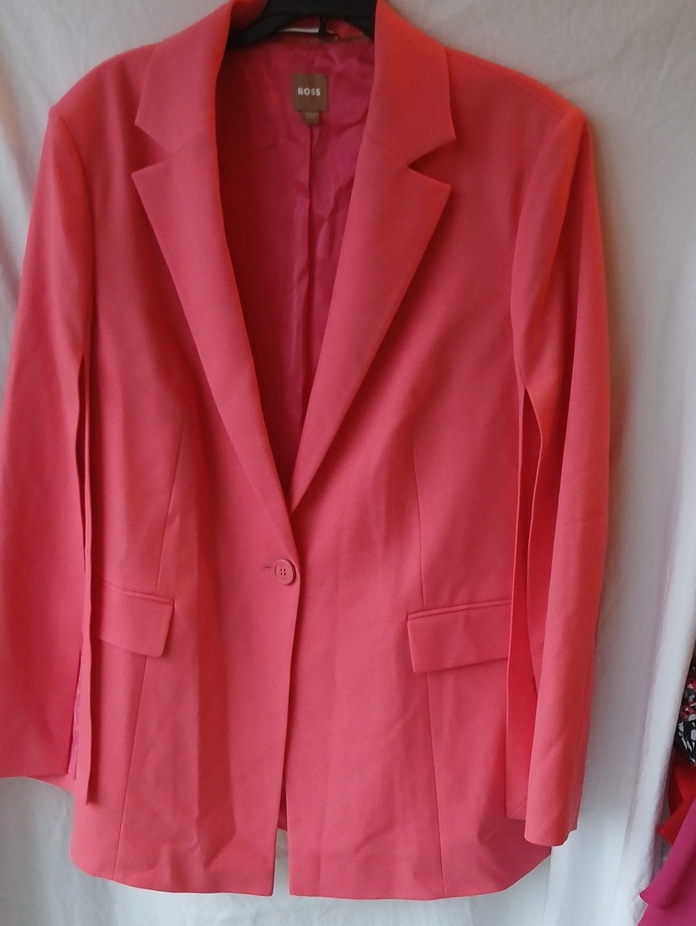 BOSS Coral Pink Single-Button Blazer